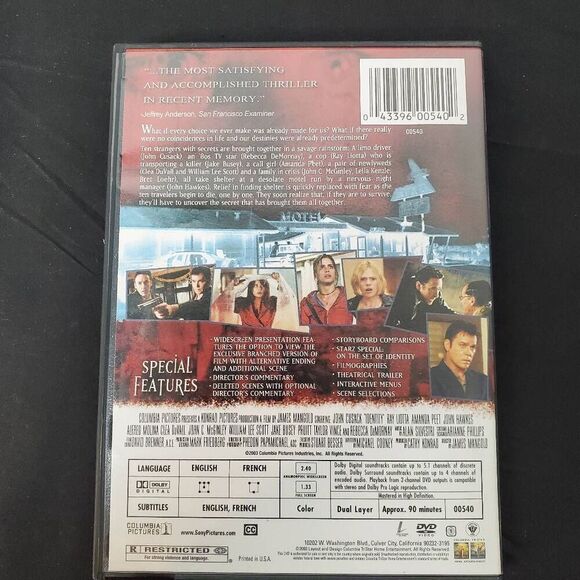 Identity (2003 Film) Thriller/Mystery Movie [DVD] - Picture 3 of 3